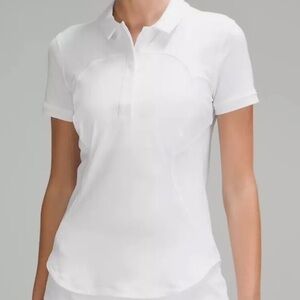 Lululemon Women’s  Quick-Dry Short-Sleeve Polo Shirt Size 6 White